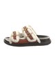 Marni Leather Fur Trim Slides