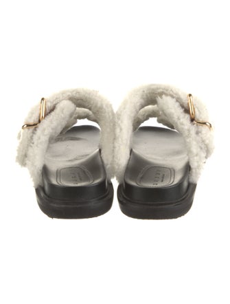 Marni Leather Fur Trim Slides