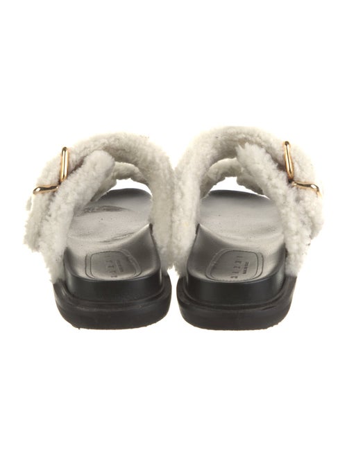 Marni Leather Fur Trim Slides
