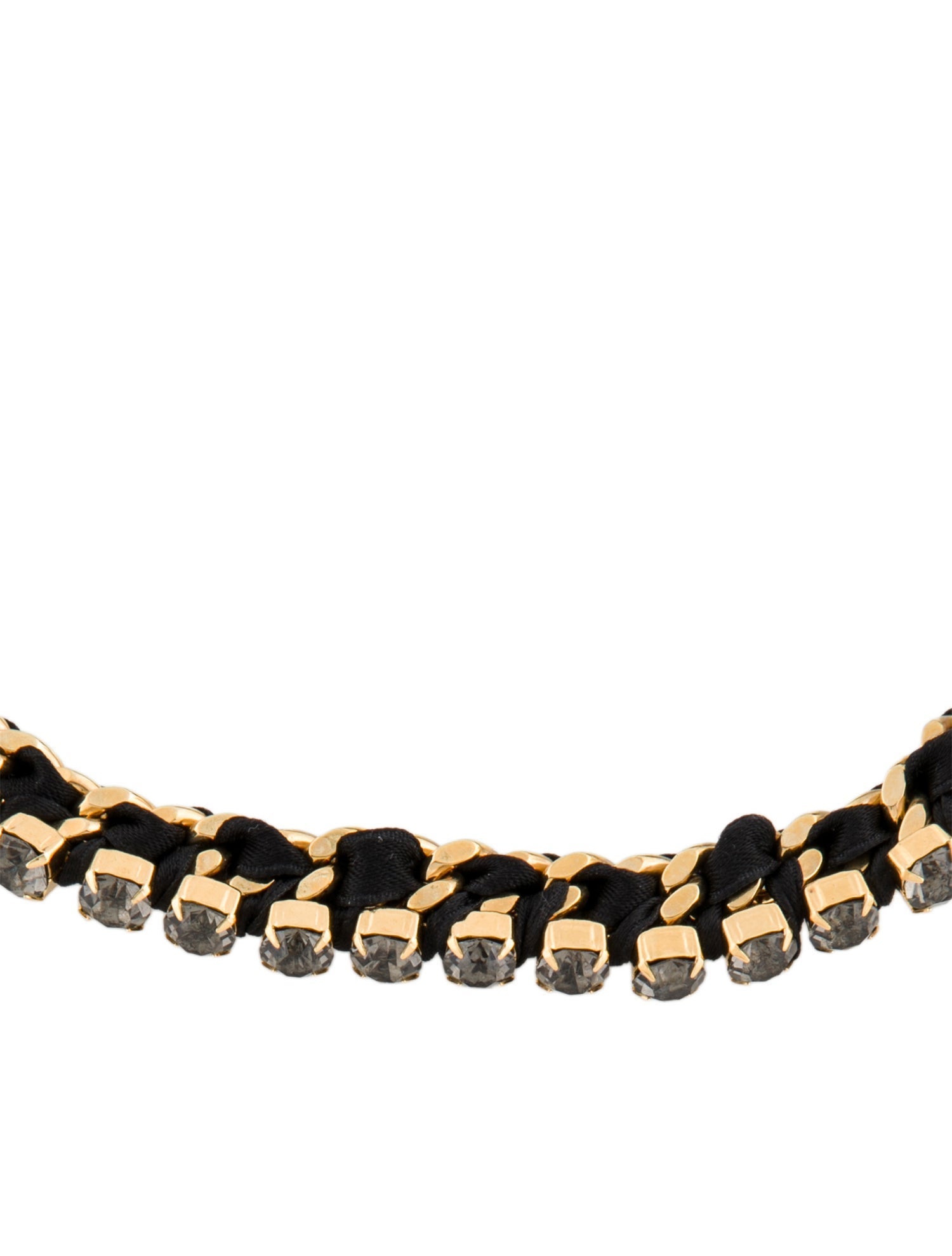 Marni Crystal & Ribbon Chain Collar Necklace