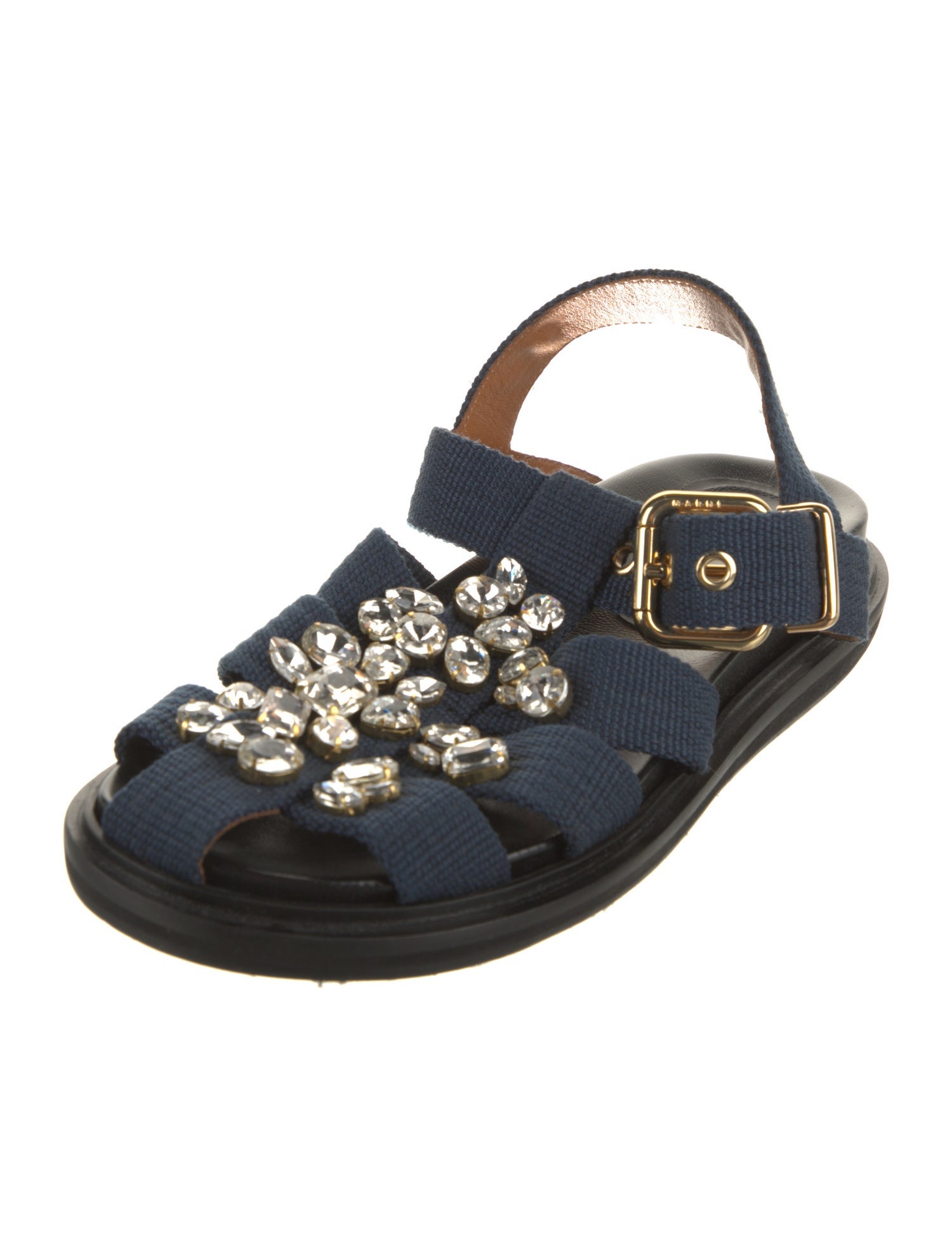 Marni Crystal Embellishments Slingback Sandals