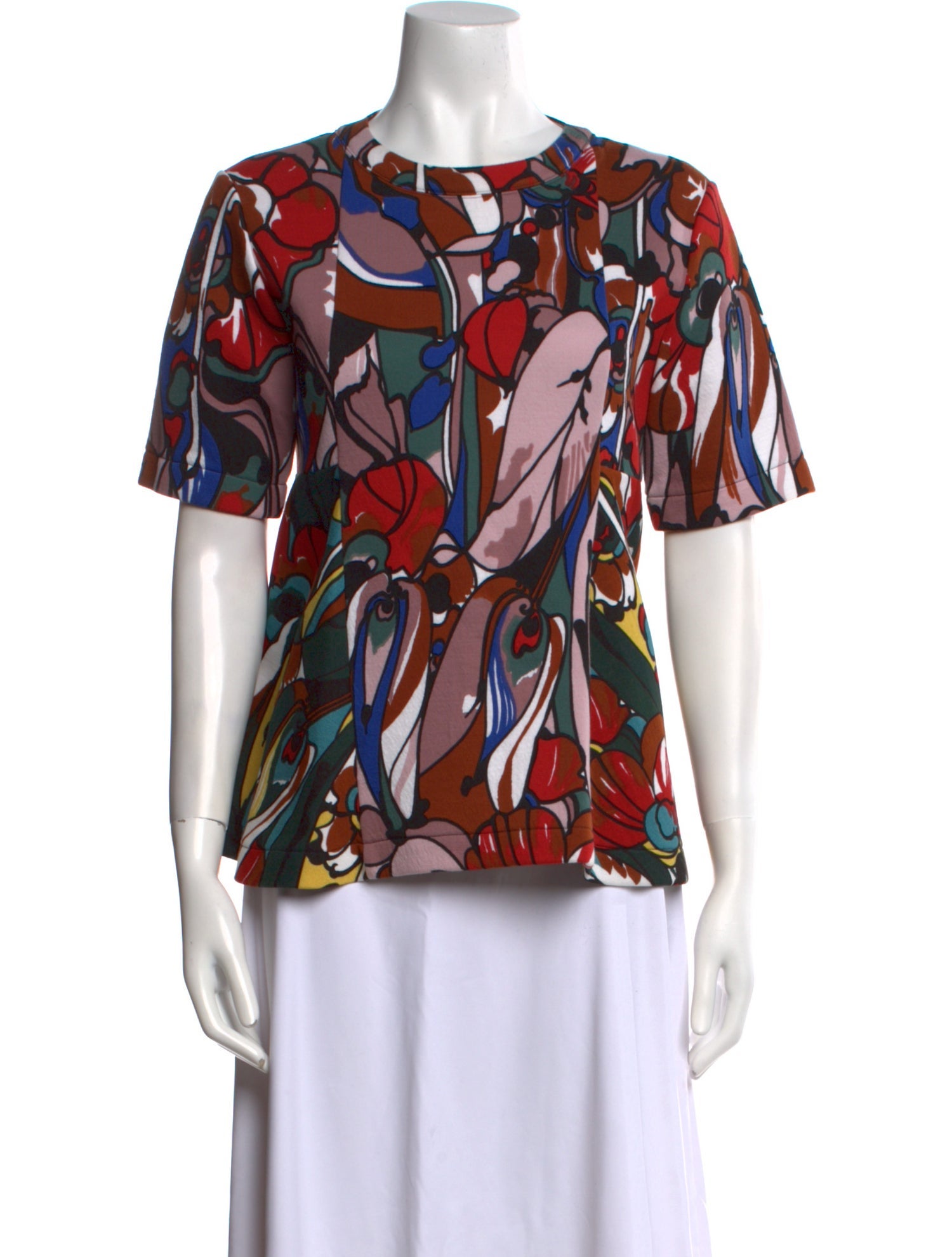 Marni Printed Bateau Neckline Blouse