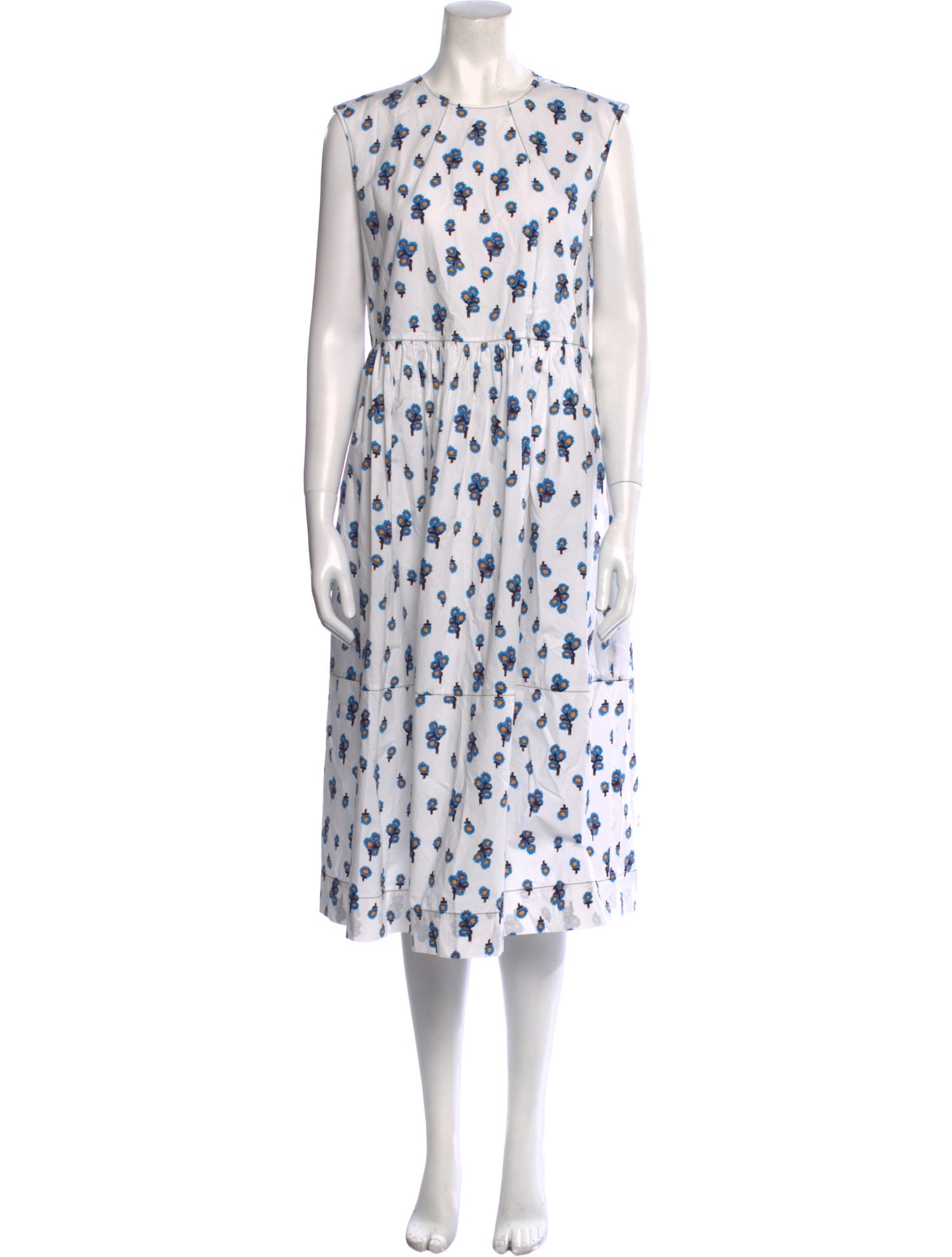 Marni Floral Print Midi Length Dress