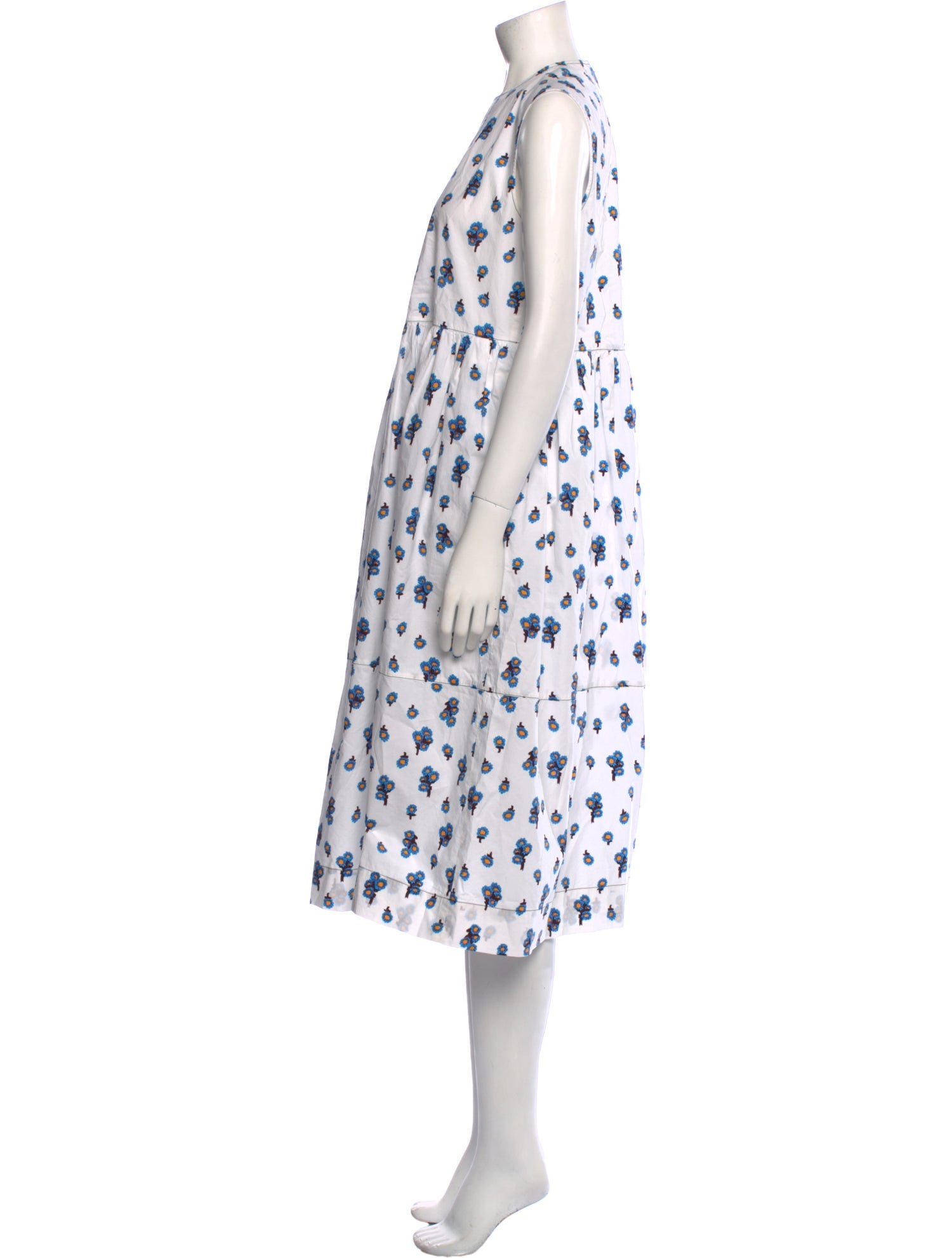 Marni Floral Print Midi Length Dress