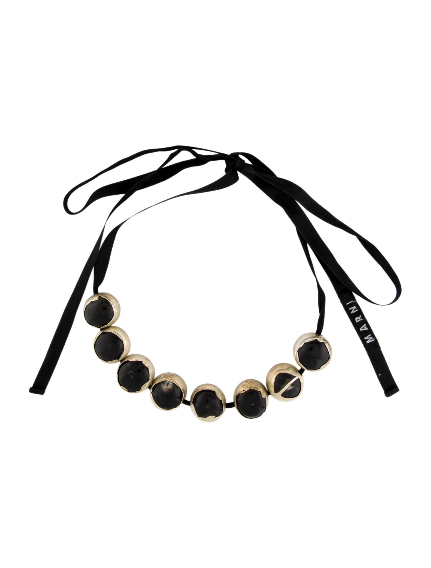 Marni Horn & Ribbon Bubble Collar Necklace