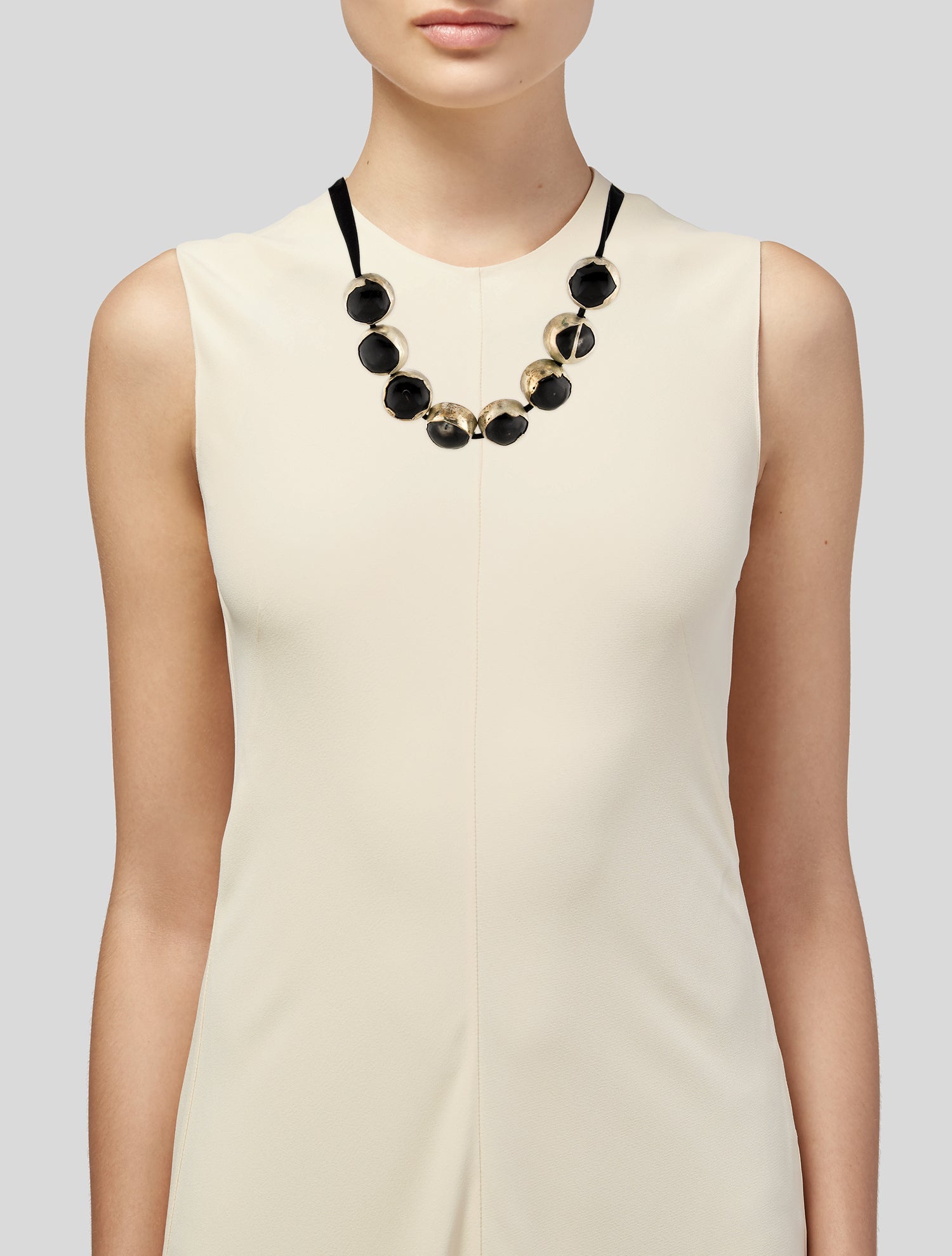 Marni Horn & Ribbon Bubble Collar Necklace
