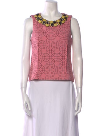 Marni Virgin Wool Printed Crop Top