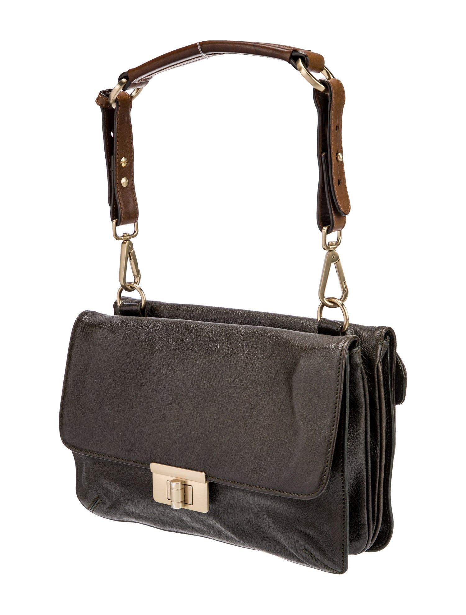 バッグ MARNI LEATHER CHARM SHOULDER HAND BAG Brown leather shoulder bag with Marni Mending | Marni