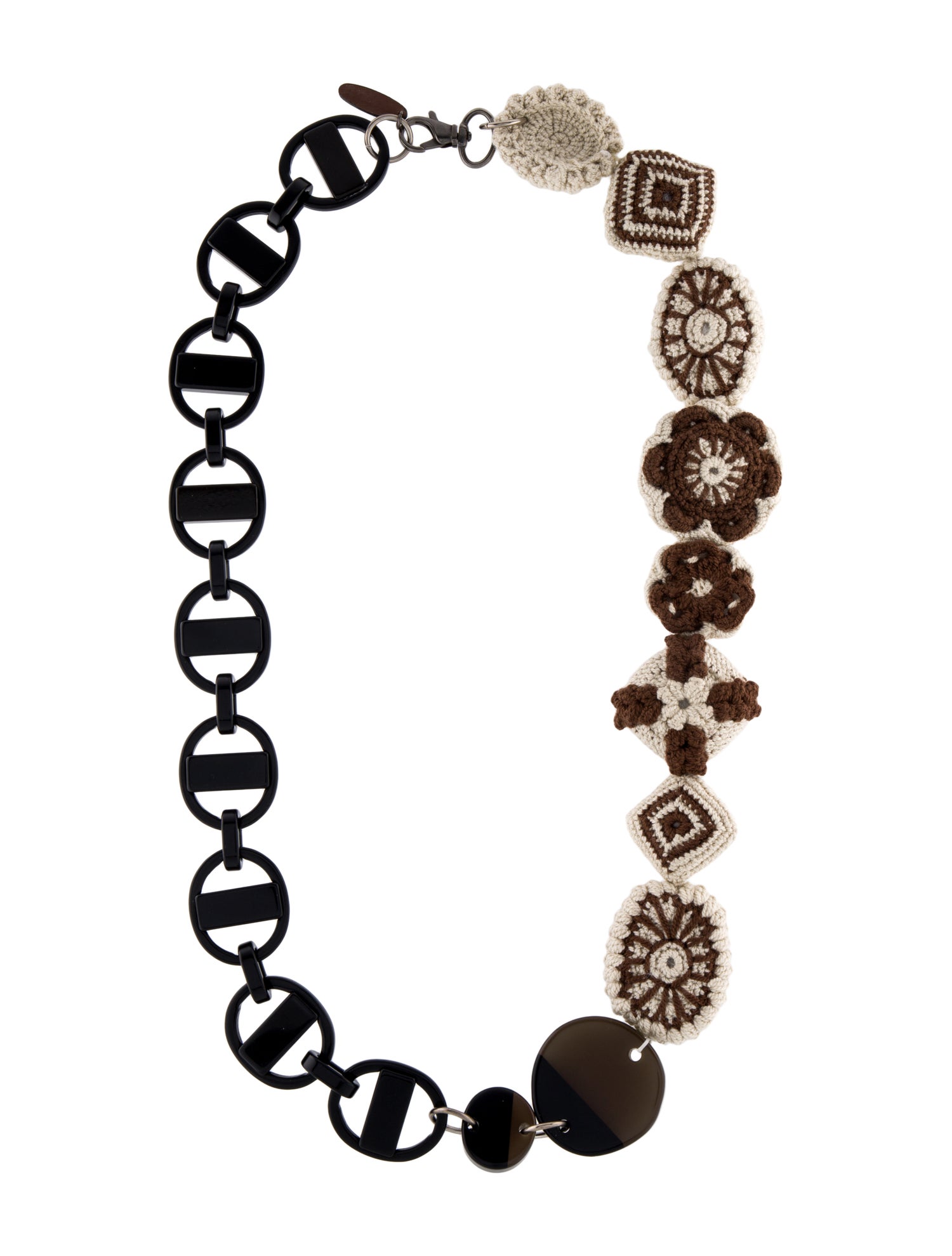 Marni Horn & Resin Crochet Link Necklace
