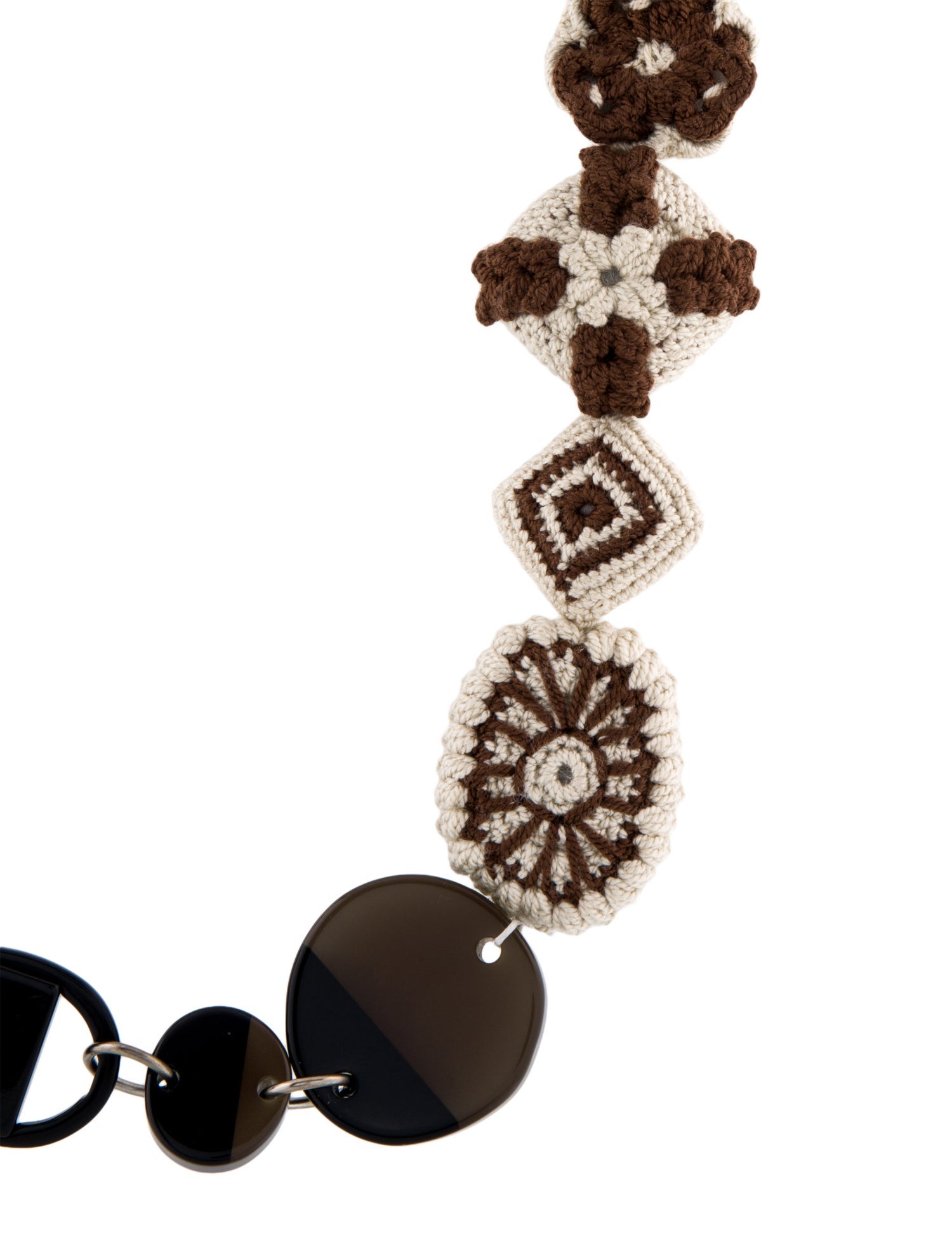 Marni Horn & Resin Crochet Link Necklace