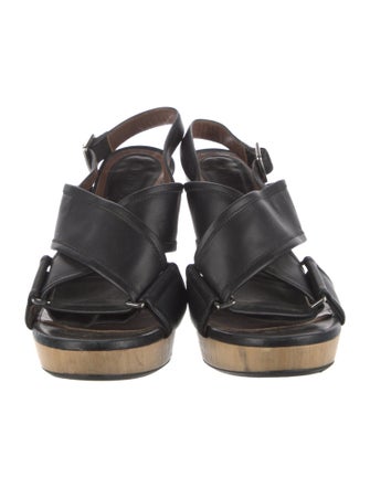 Marni Leather Cutout Accent Slingback Sandals