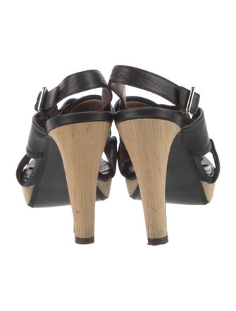 Marni Leather Cutout Accent Slingback Sandals