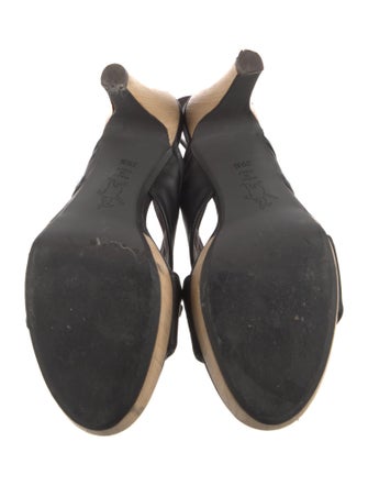 Marni Leather Cutout Accent Slingback Sandals