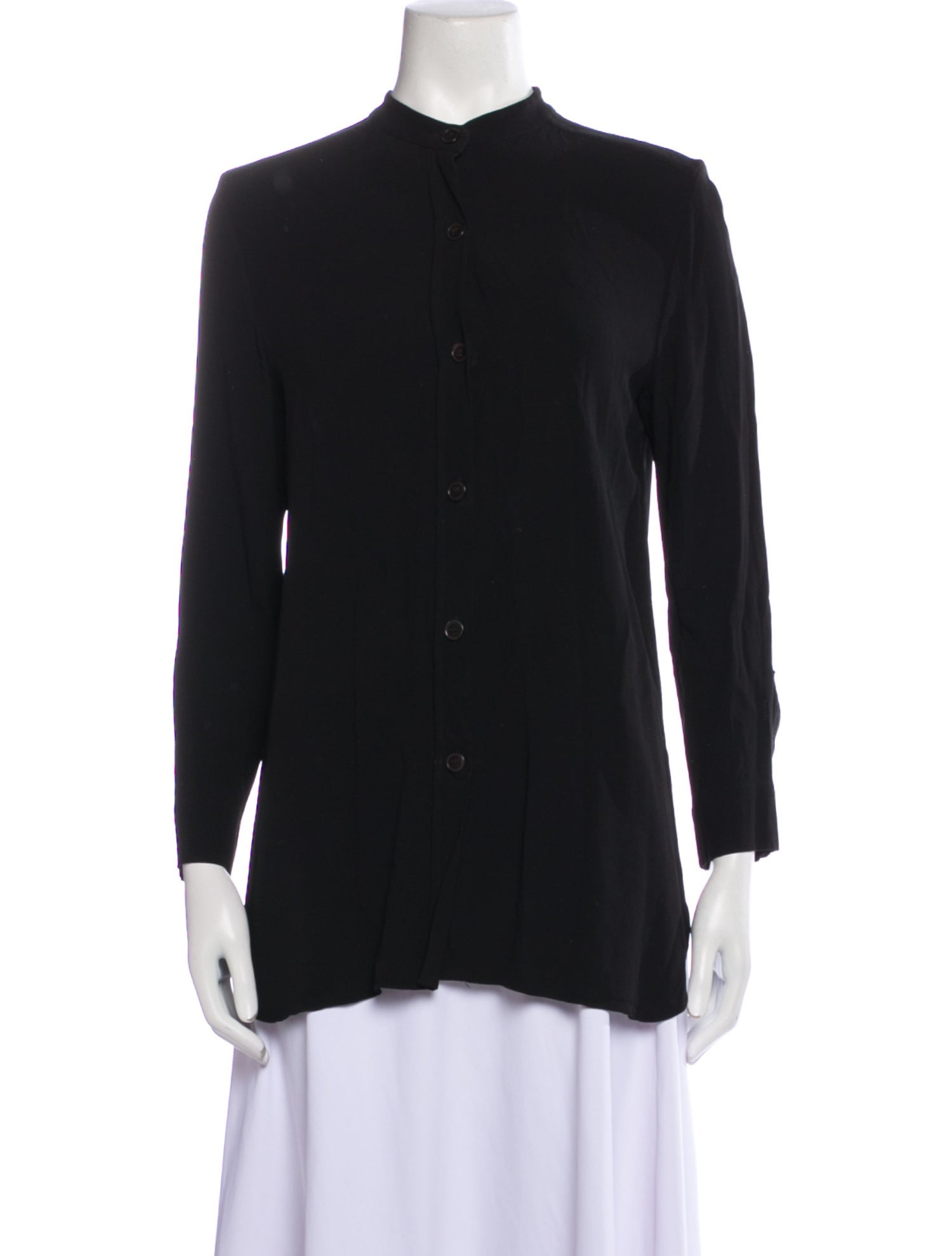 Marni Mock Neck Long Sleeve Button-Up Top