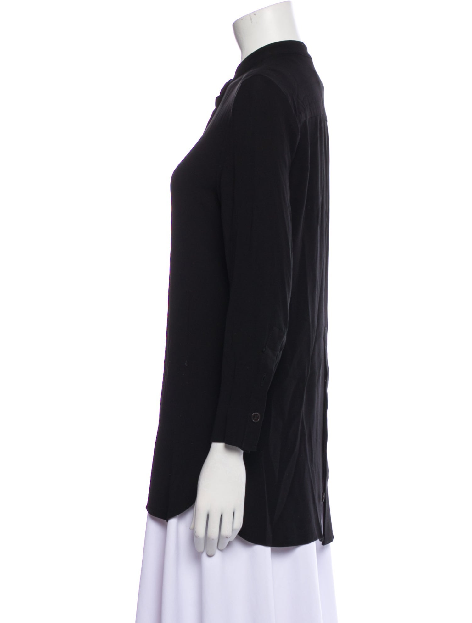 Marni Mock Neck Long Sleeve Button-Up Top