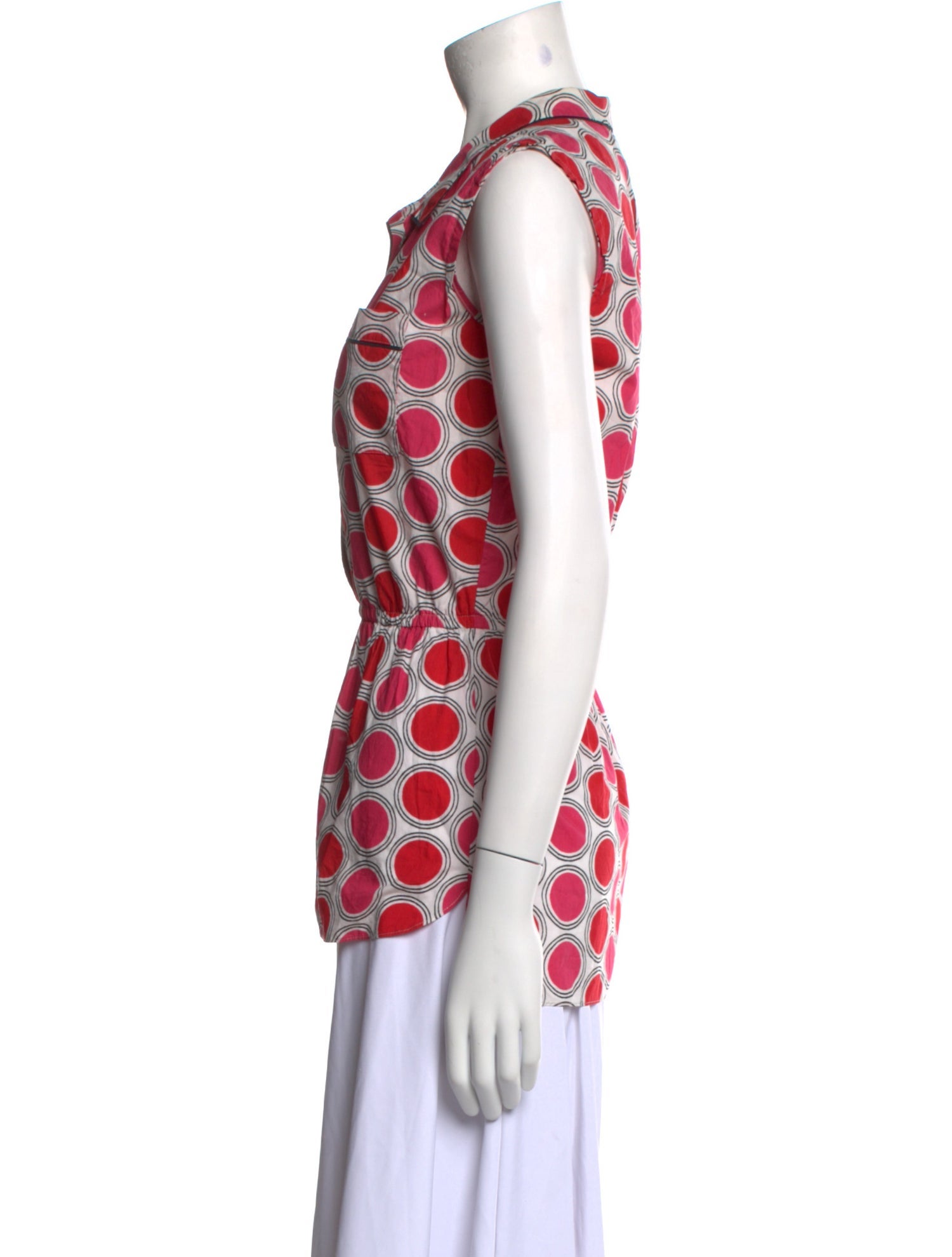 Marni Polka Dot Print Sleeveless Polo