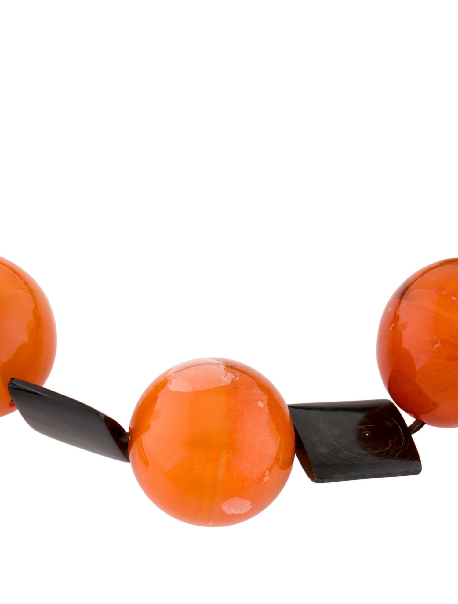 Marni Horn.Ribbon & Resin Ball Collar Necklace