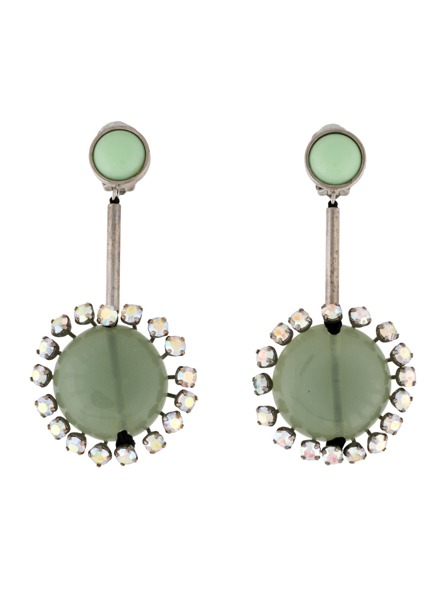 Marni Resin & Crystal Clip-On Drop Earrings