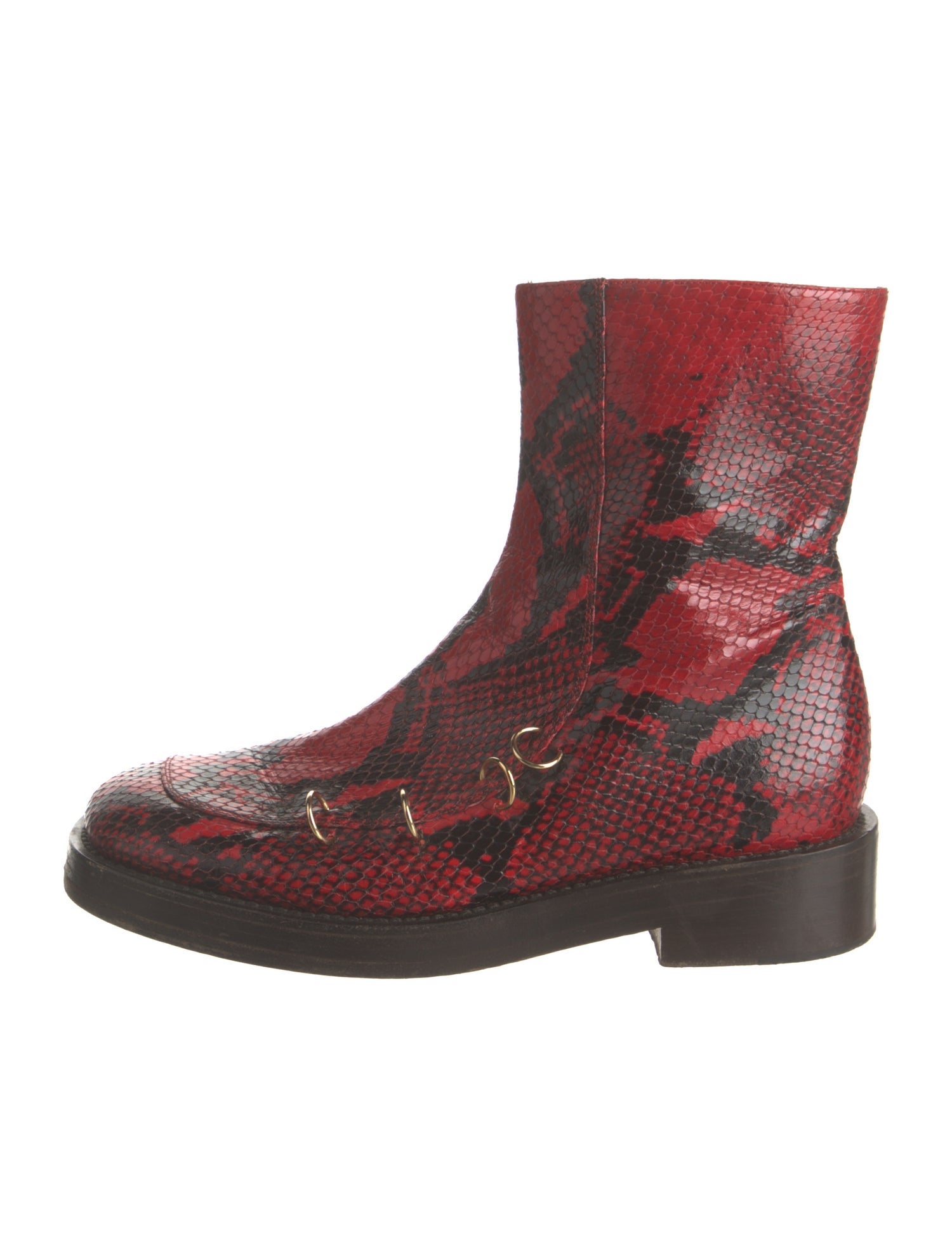 Marni Embossed Leather Animal Print Boots