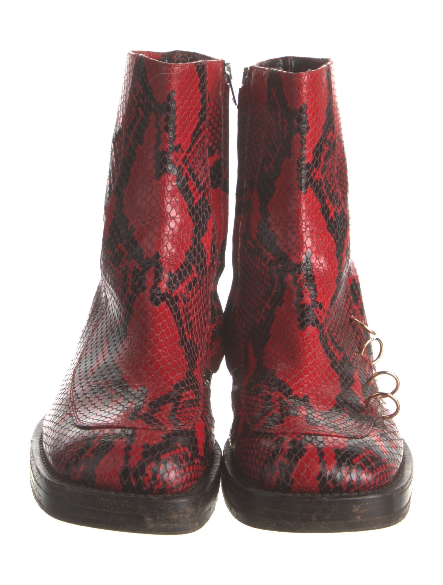Marni Embossed Leather Animal Print Boots