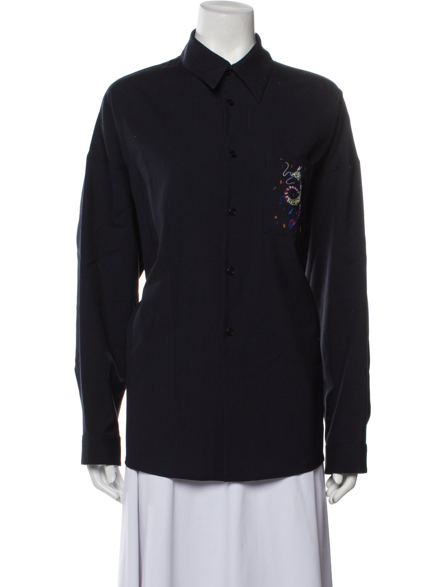 Marni Virgin Wool Long Sleeve Button-Up Top