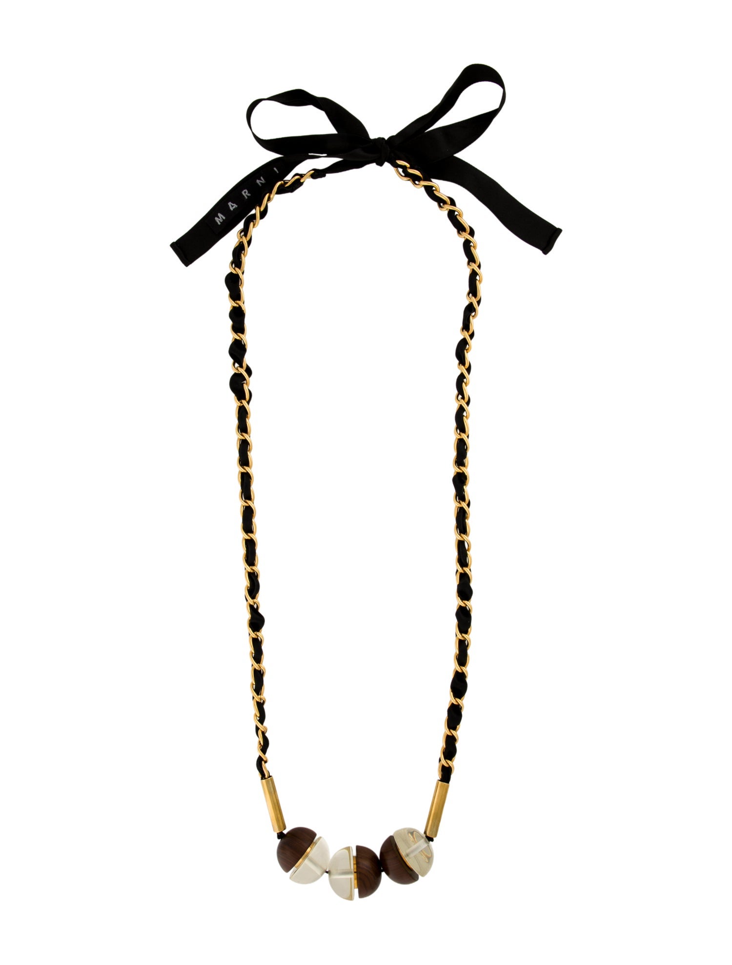 Marni Resin & Wood Pendant Necklace