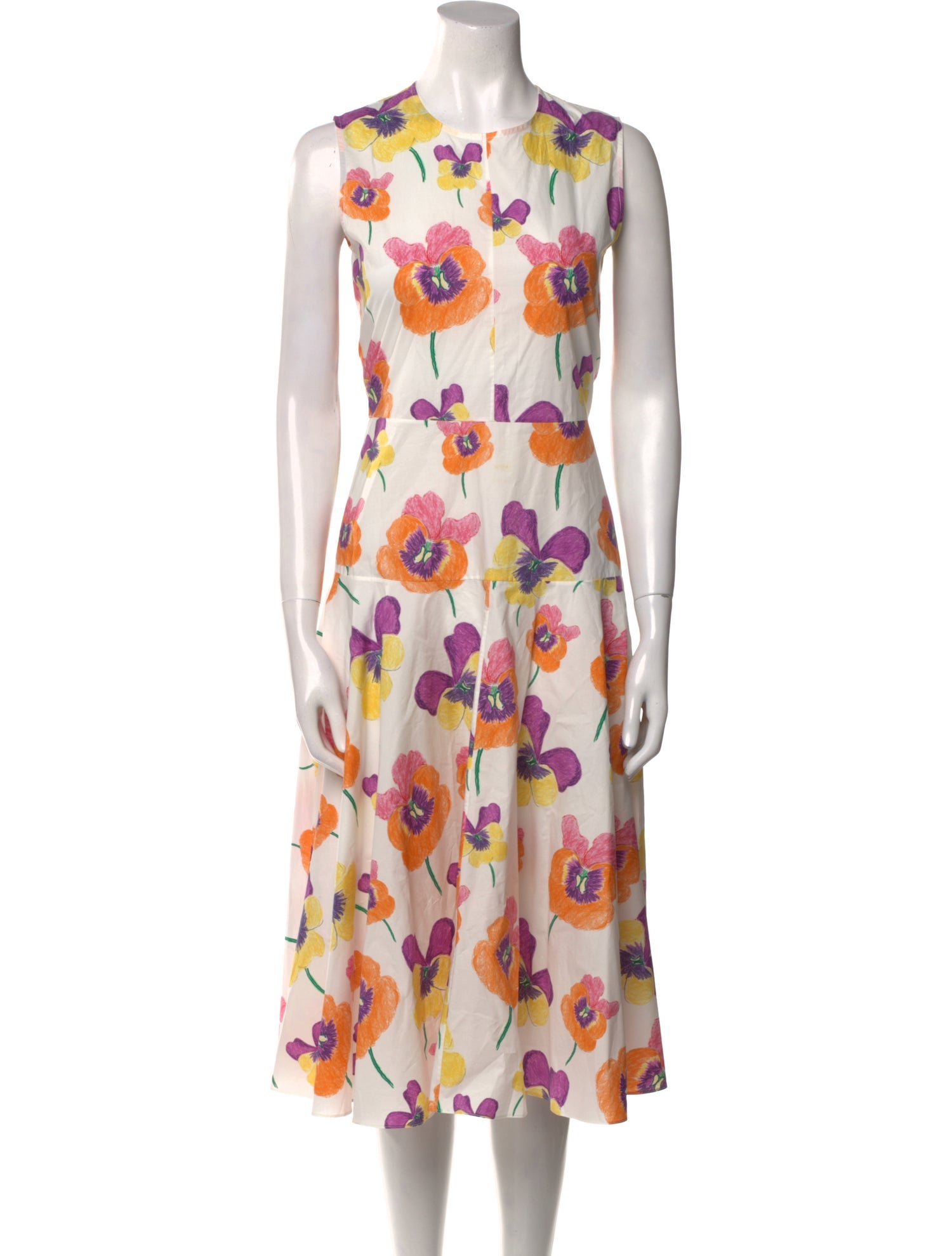 Marni Floral Print Midi Length Dress