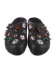 Marni Leather Crystal Embellishments Slides