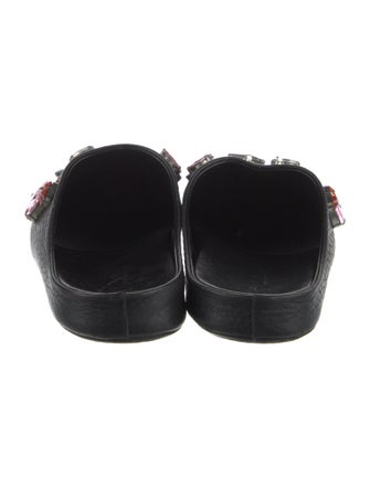 Marni Leather Crystal Embellishments Slides