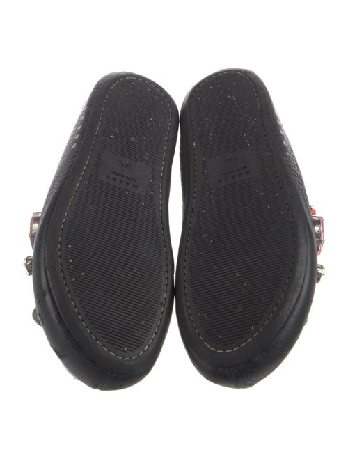 Marni Leather Crystal Embellishments Slides