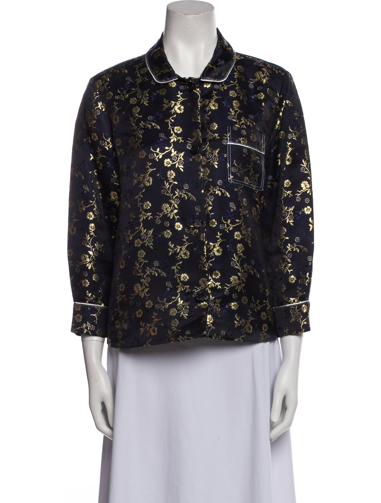 Marni Floral Print Glitter Accents Pajamas w/ Tags