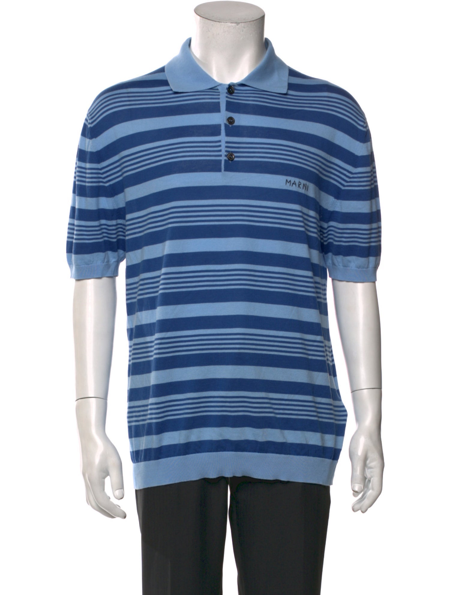 Marni Striped Collar Polo Shirt