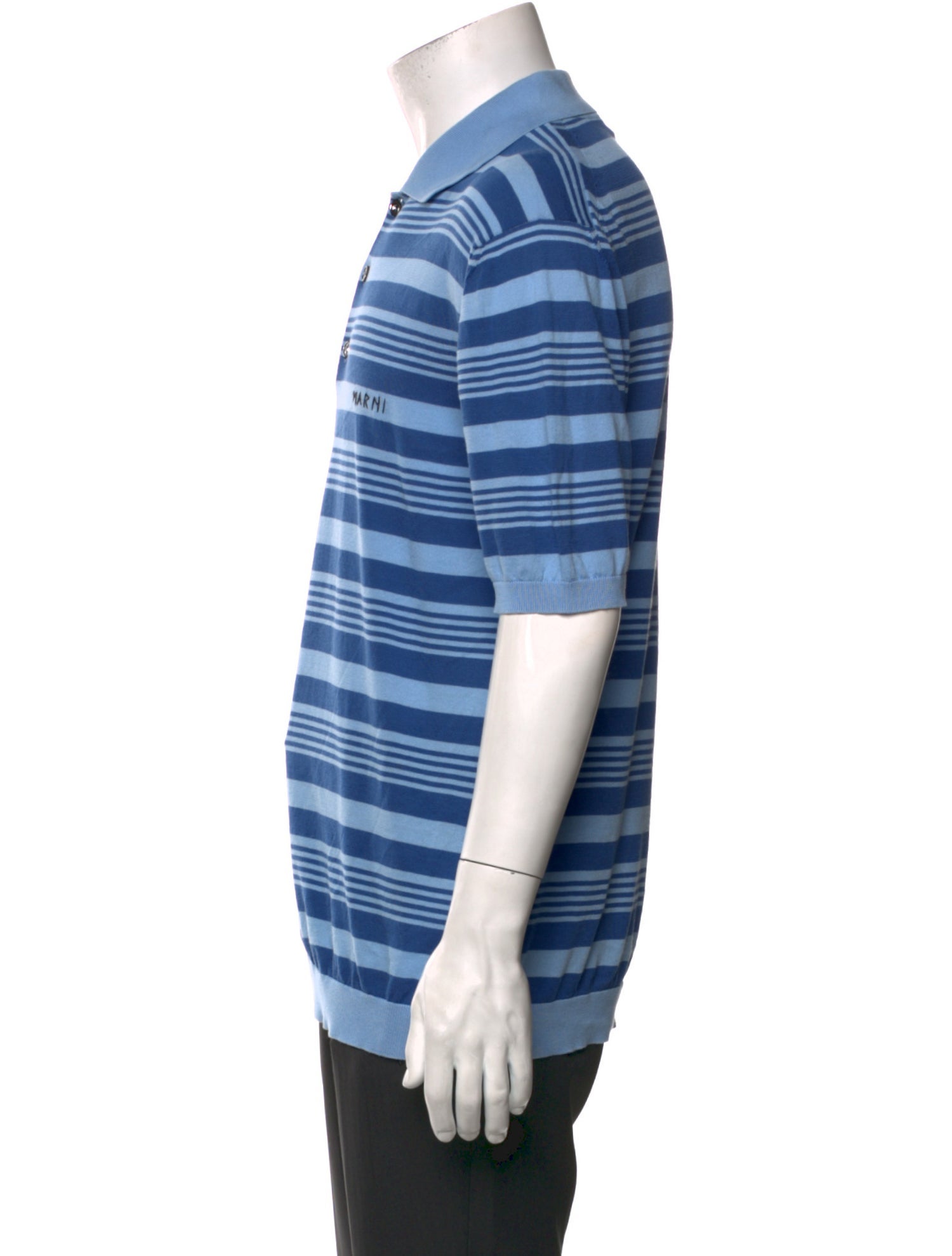 Marni Striped Collar Polo Shirt