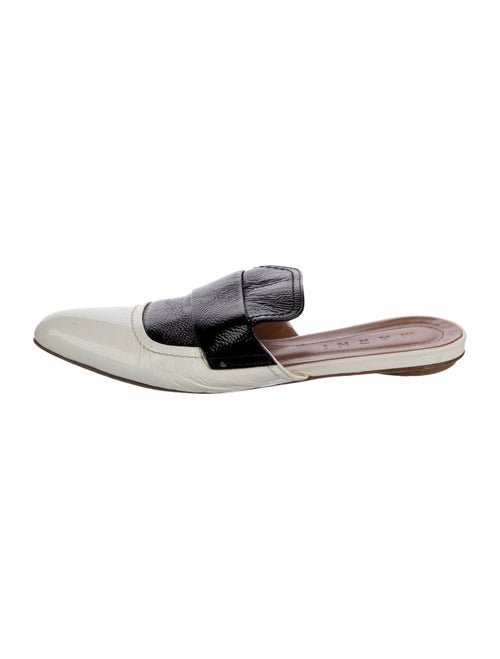 Marni Patent Leather Colorblock Pattern Mules