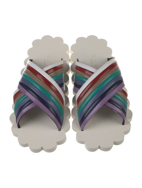 Marni Leather Colorblock Pattern Slides