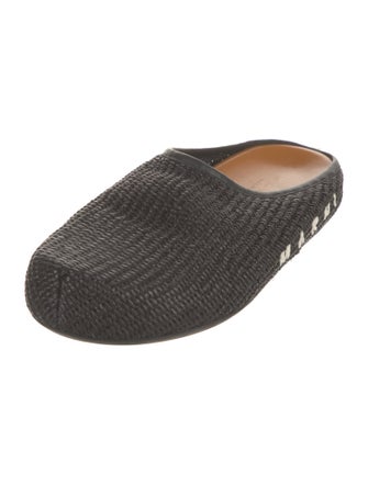 Marni Straw Braided Accents Slides