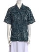 Marni Printed Short Sleeve Button-Up Top