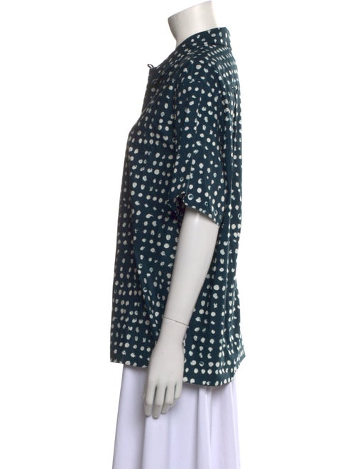 Marni Printed Short Sleeve Button-Up Top