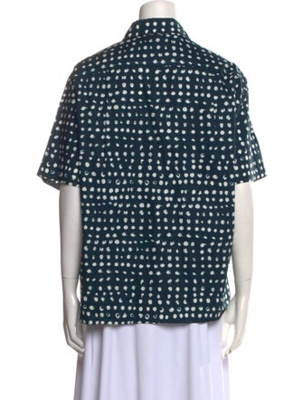Marni Printed Short Sleeve Button-Up Top