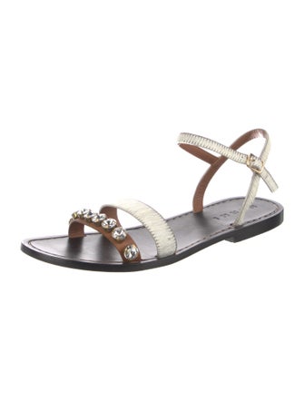 Marni Leather Crystal Embellishments Sandals