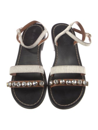 Marni Leather Crystal Embellishments Sandals
