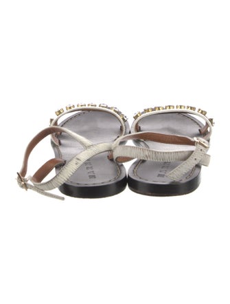 Marni Leather Crystal Embellishments Sandals