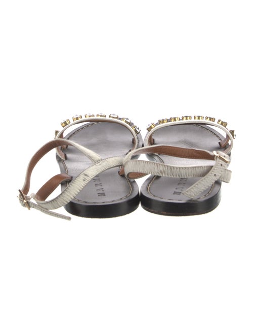 Marni Leather Crystal Embellishments Sandals