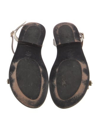 Marni Leather Crystal Embellishments Sandals