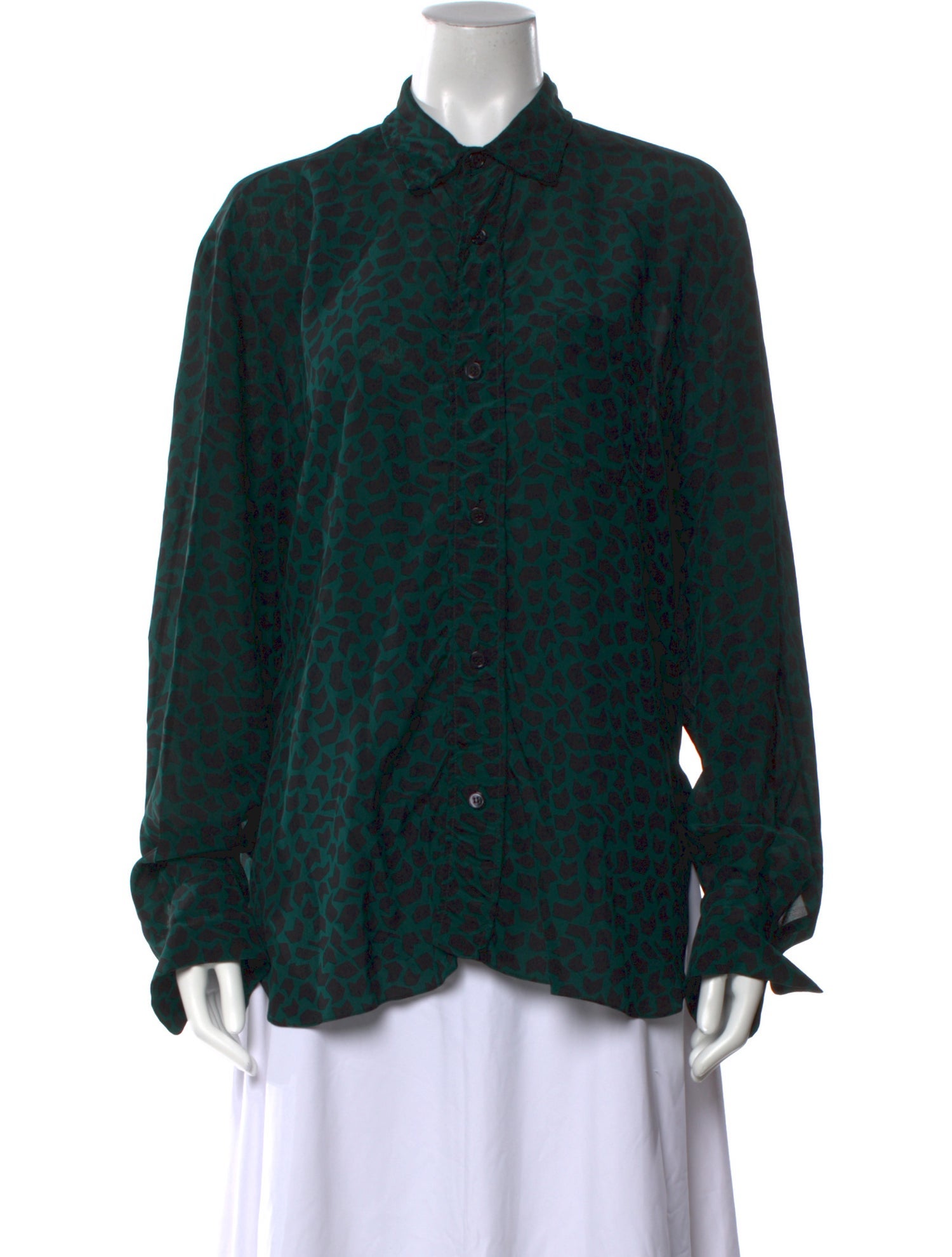 Marni Silk Animal Print Button-Up Top