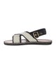 Marni Colorblock Pattern Whipstitch Trim Slingback Sandals
