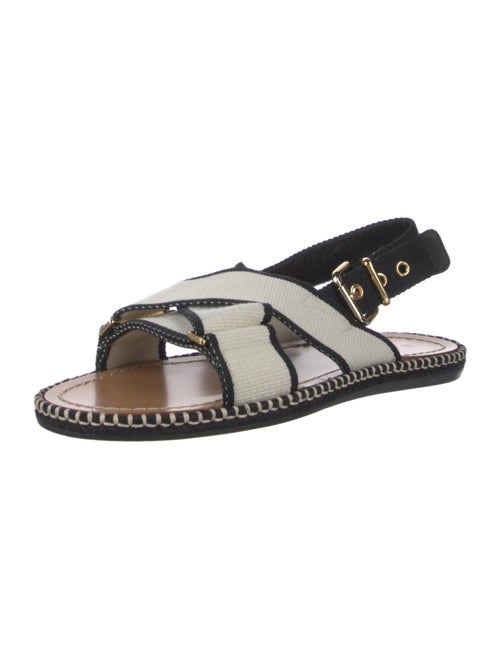 Marni Colorblock Pattern Whipstitch Trim Slingback Sandals