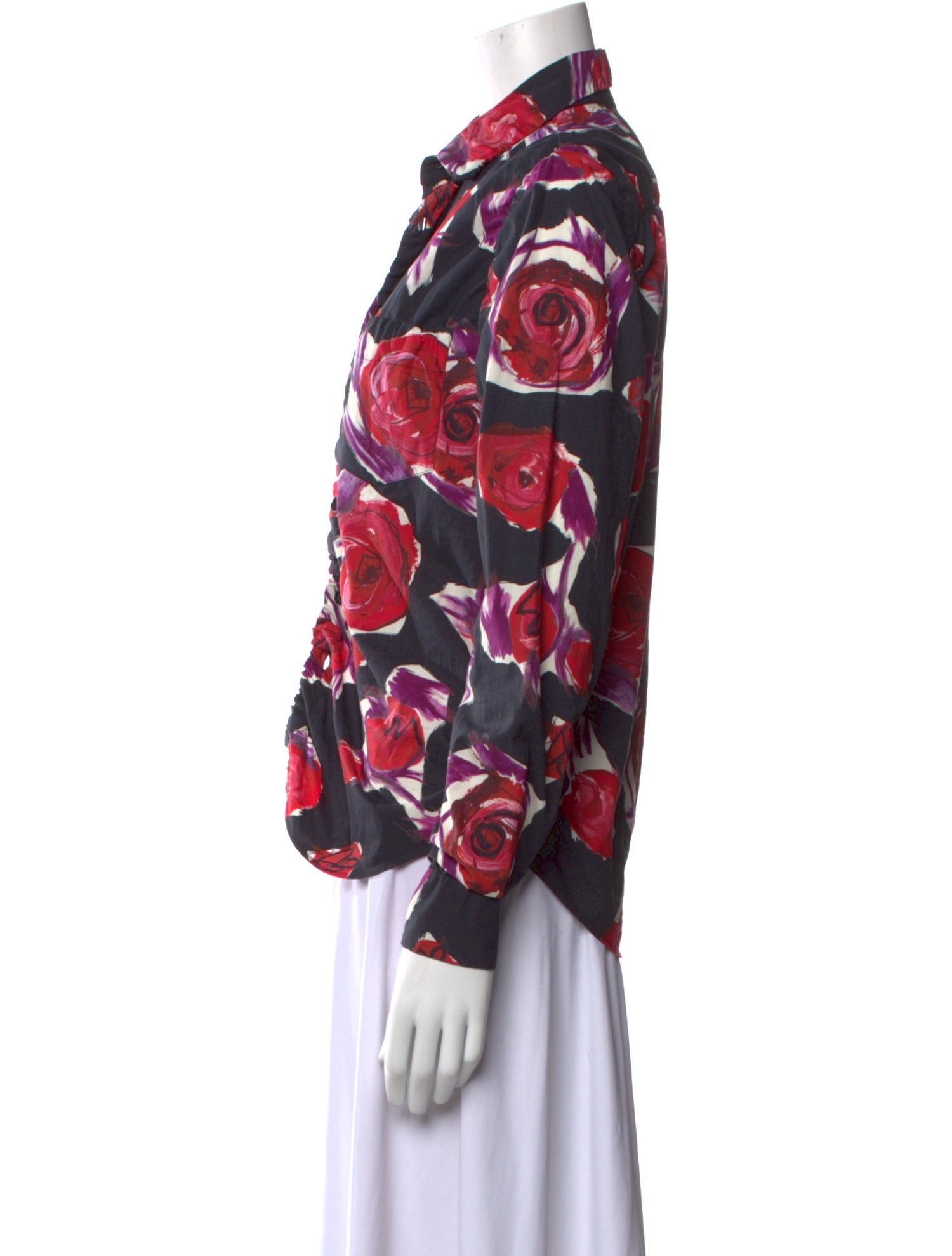 Marni Floral Print Long Sleeve Blouse