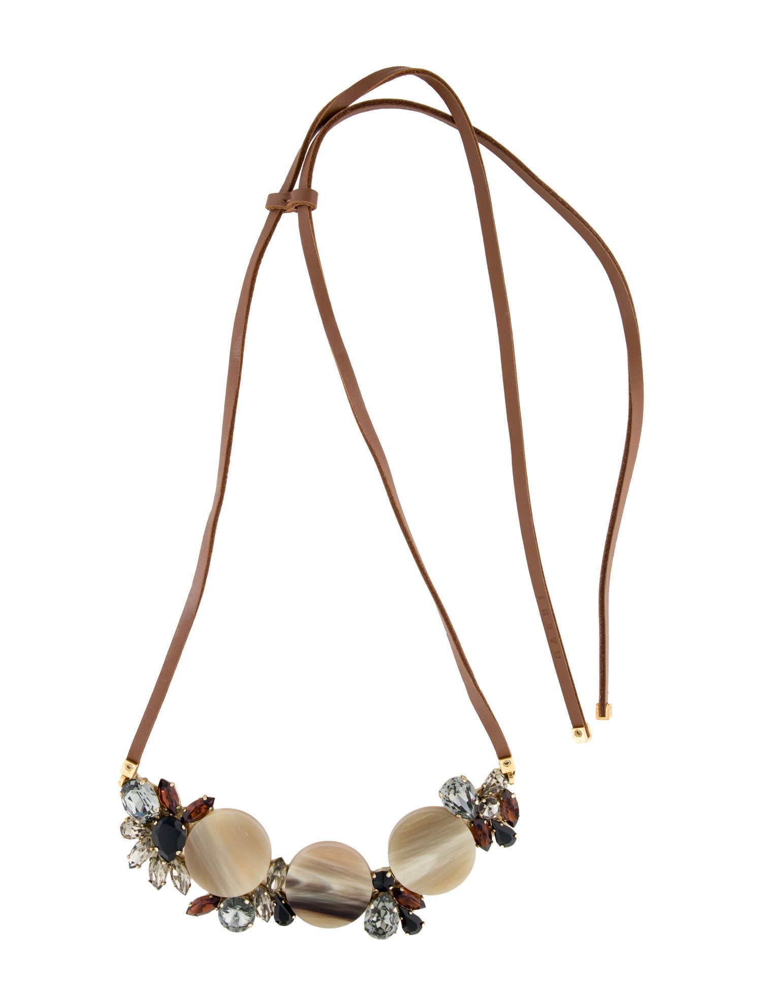 Marni Crystal & Horn Bolo Necklace