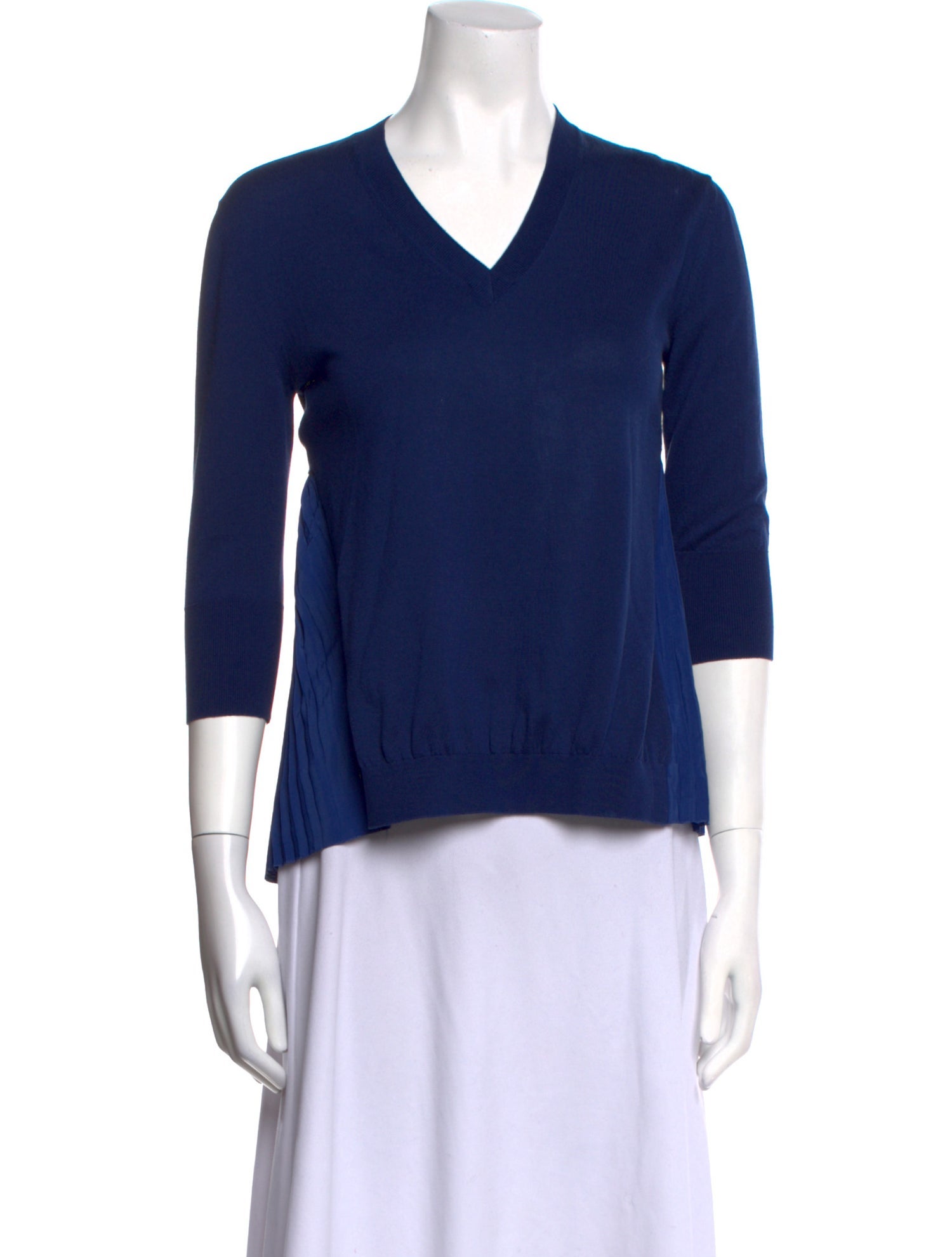 Marni V-Neck Three-Quarter Sleeve Top